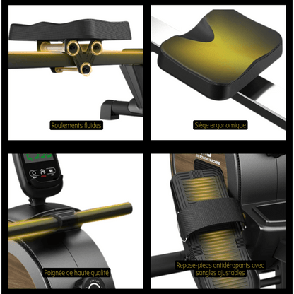 FitnessAtHome Noir Rameur magnétique - MettleMatic RM5 Rameur magnétique - MettleMatic RM5