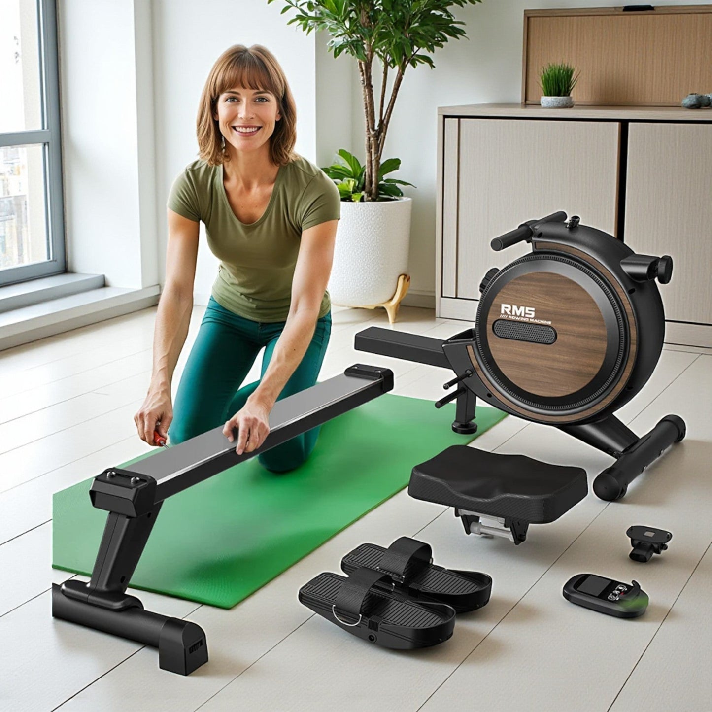 FitnessAtHome Noir Rameur magnétique - MettleMatic RM5 Rameur magnétique - MettleMatic RM5