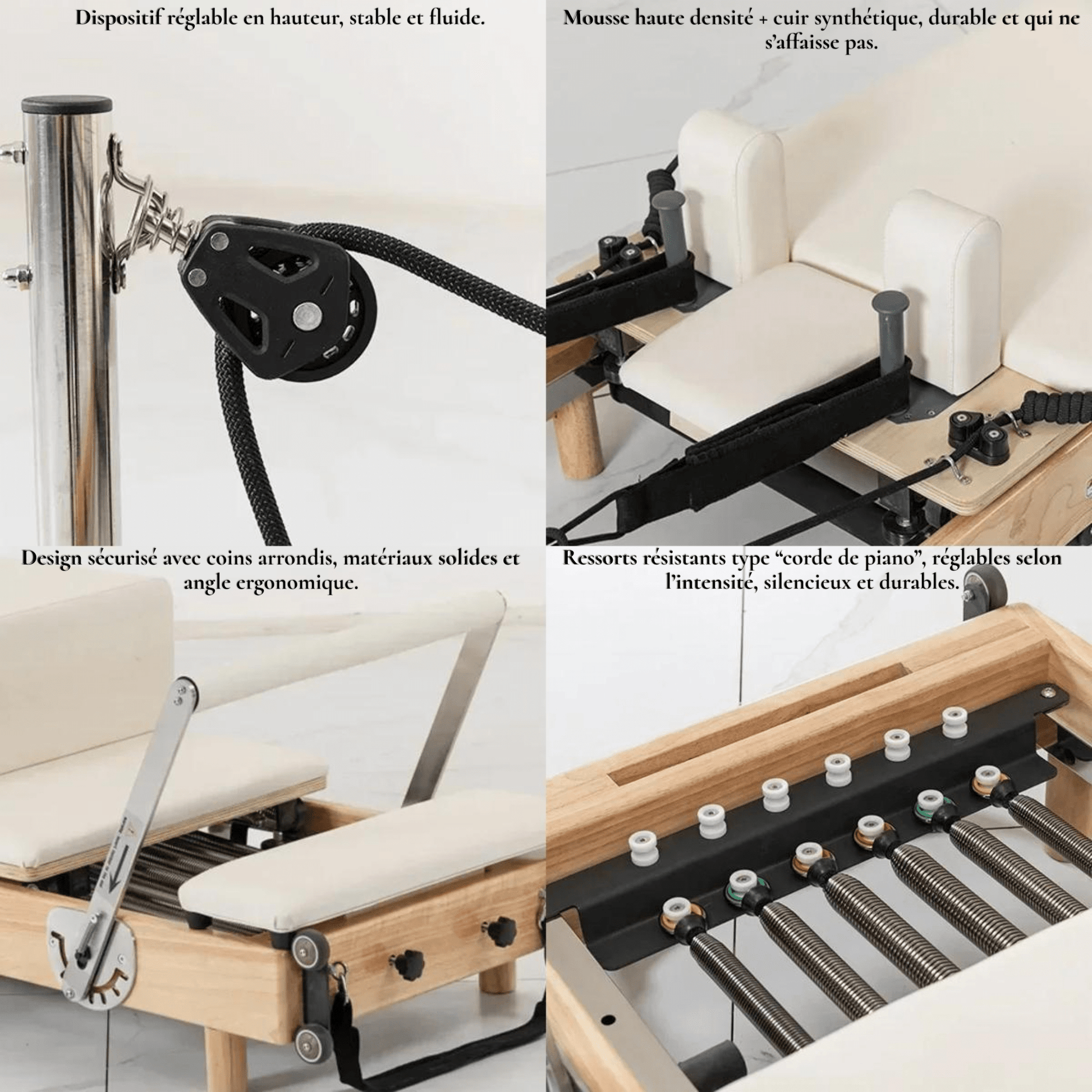FitnessAtHome Reformer Pilates Pro – Appareil d’entraînement complet Reformer Pilates Pro – Appareil d’entraînement complet